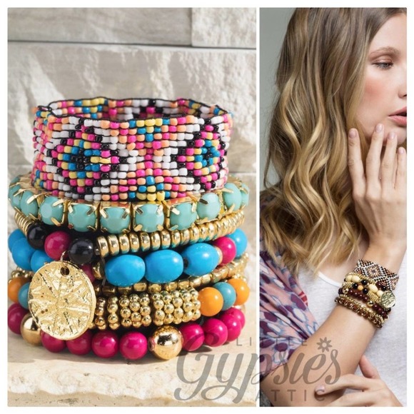 Seven Layer Stacked Beaded Bracelets - Picture 4 of 9